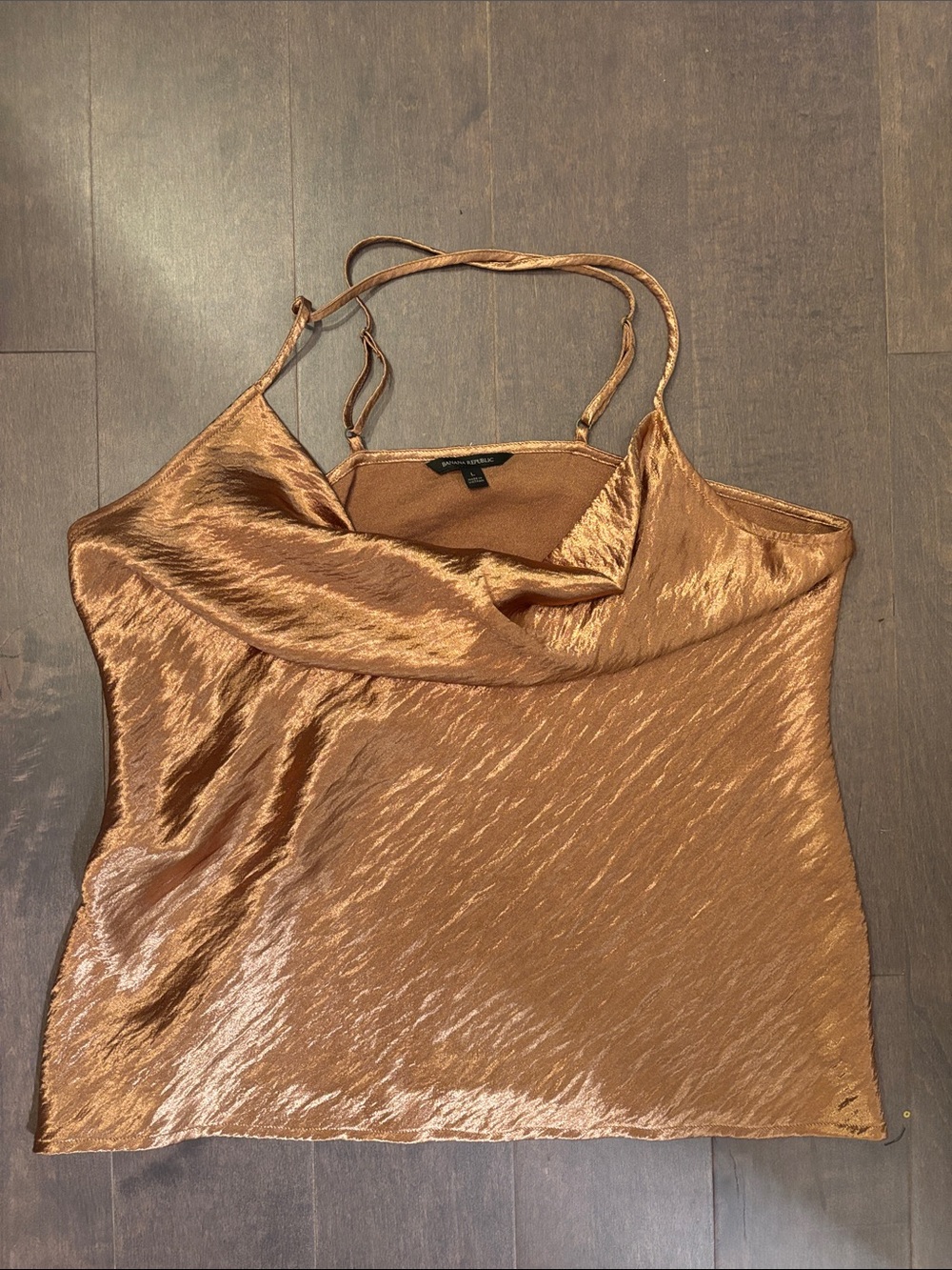 Banana Republic Metallic Bronze Satin Cowl Camisole